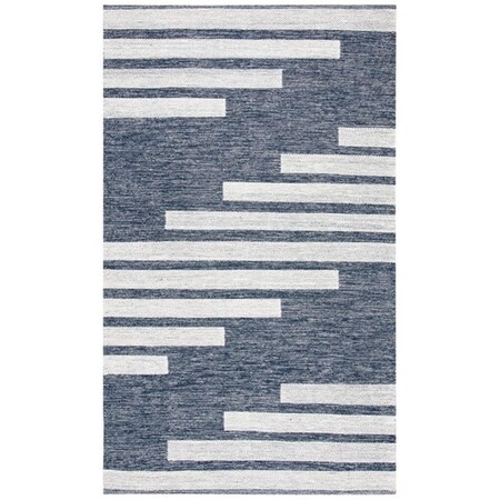 Safavieh 4 x 6 ft. Striped Kilim Contemporary Rectangle Hand Woven Rug - Navy & Ivory STK514N-4